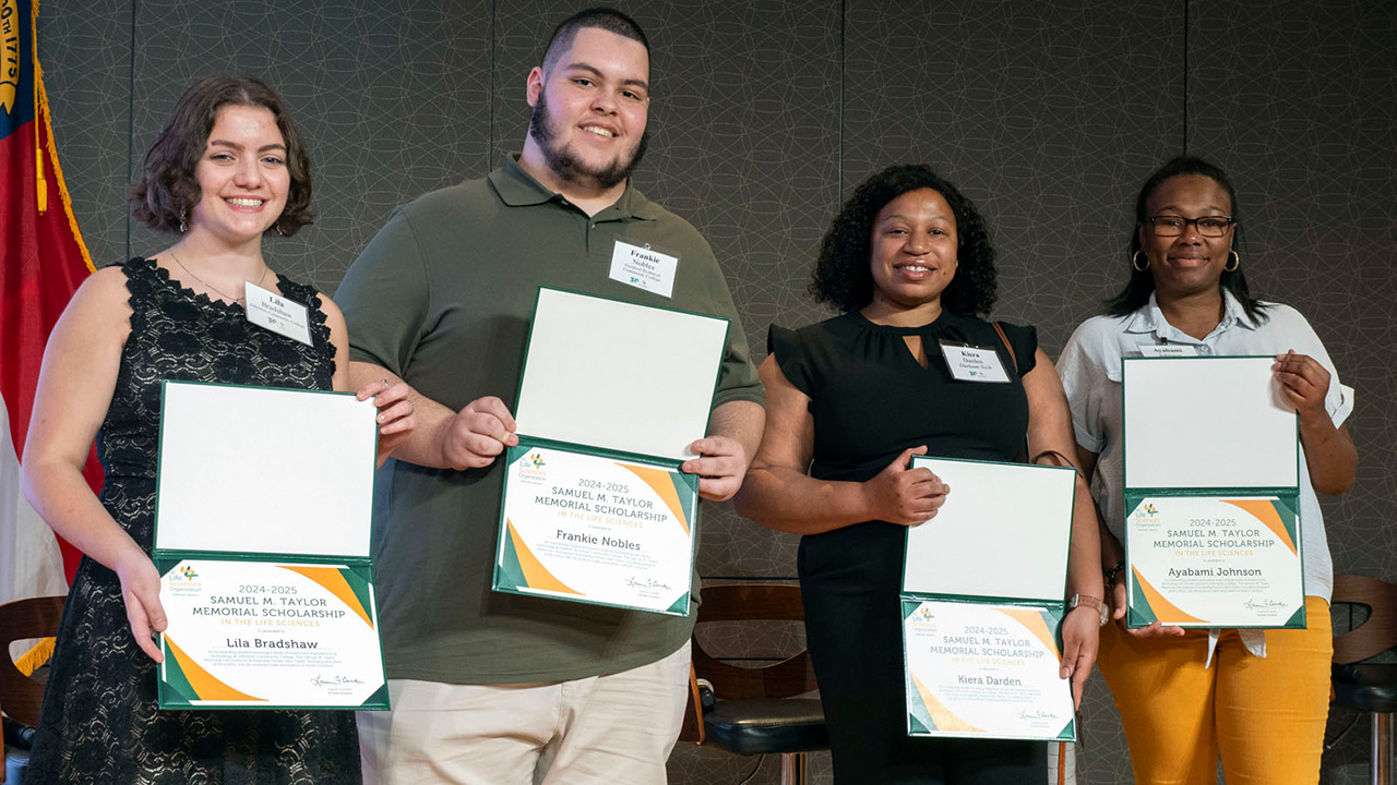 2024 Sam Taylor Scholarship Recipients: Ayabami Johnson, Hesbam Gamaan, Kiera Darden, Frankie Nobles, Lila Bradshaw