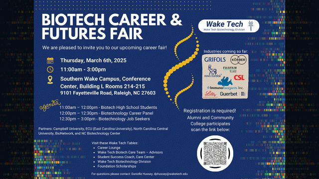 Wake Tech Biotech Career and Futures Fair